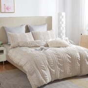 Lenjerie de pat din microfibră creponată NELLA smântână