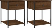 vidaXL Noptiere, 2 buc., stejar maro, 44x45x58 cm, lemn compozit