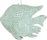 Decorațiune de perete tip pește, stil marin, culoare albastru deschis, din metal, „Blue Reef”