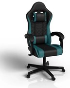 Juskys Scaun de birou HyperSeat - negru/turcoaz