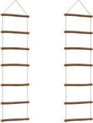 vidaXL Decoratiuni de perete în formă de scară 2 buc Ramă naturală