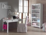 Set Birou și Bibliotecă AMORI, Alb, Stil Romantic – Vipack