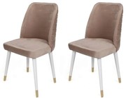 Set de scaune de sufragerie Hugo Beige and White,2 buc.