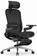 SYNO-H-MF Scaun ergonomic, suport lombar cu Masaj, sezut translatabil, cotiere 6D, tetiera 2D, suport picioare, Mesh, Negru