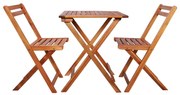 Set bistro pliabil din 3 piese Culoare maro, HOUTEN