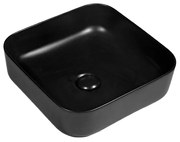 Lavoar pe blat, Fluminia, Andra Black, 38,5 cm, negru mat