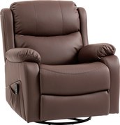 HOMCOM Fotoliu Electric Rabatabil cu 8 Puncte de Masaj, Suport pentru Picioare, 97x85x100 cm, Maro | Aosom Romania