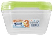 Set de caserole de plastic Tontarelli pentrualimente 3 x 1 l, verde