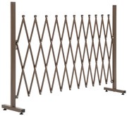 Outsunny Gard de Grădină cu Lățime Reglabilă, Gard de Grădină Multifuncțional din Metal și Aluminiu, 300x31x103,5 cm, Maro Închis