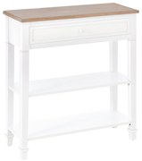 HOMCOM Masa multifunctionala pentru hol, cu sertar, lemn pin, 75.6x27.5x80.5cm, alb | Aosom Romania