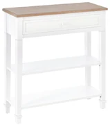 Masa multifunctionala pentru hol HOMCOM, cu sertar, lemn pin, 75.6x27.5x80.5cm, alb | Aosom Romania