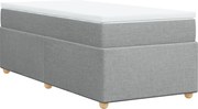 vidaXL Pat continental cu saltea, gri deschis, 80x200 cm, textil