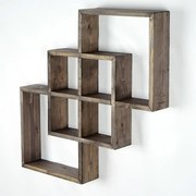 Raft de perete din lemn Karo Homs, maro 69 cm