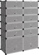 vidaXL Suport de pantofi, negru, 94x37x125 cm, PP