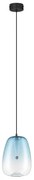 Pendul LED modern, Metal, Sticla, Albastru deschis, OBLO