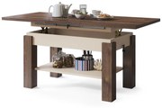Mazzoni ASTORIA Stejar Maro/Bej (Șampanie) - MĂSUȚĂ EXTENSIBILĂ MĂSUȚĂ DE CAFEA CU RAFT