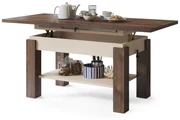 Mazzoni ASTORIA Stejar Maro/Bej (Șampanie) - MĂSUȚĂ EXTENSIBILĂ MĂSUȚĂ DE CAFEA CU RAFT