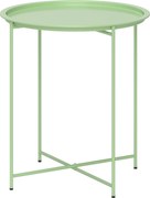 Outsunny Masă de grădină cu tavă detașabilă și picioare pliabile din oțel, Ø46x50 cm, verde | Aosom Romania