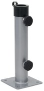 vidaXL Suport de umbrelă pentru stâlp de Ø38/48 mm, argintiu, oțel