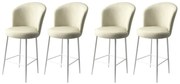 Set de scaune de bar Fora Cream and White, 4 buc., 4 buc