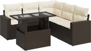vidaXL Set canapele de grădină cu perne, 6 piese, maro, poliratan