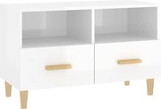 vidaXL Comodă TV, alb extralucios, 80x36x50 cm, lemn prelucrat