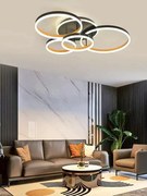 Lustra LED Cu Telecomanda, Elit's, F6617-4,240W, Gri/Portocaliu