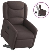vidaXL Fotoliu rabatabil cu ridicare pe verticală, maro închis, textil