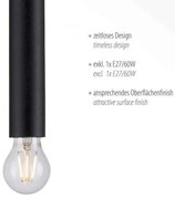 Lustră pe cablu BRUNA 1xE27/60W/230V neagră Leuchten Direkt 15617-18