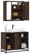 vidaXL Set mobilier de baie, 2 piese, stejar maro, lemn prelucrat