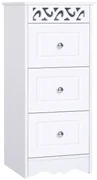 HOMCOM Comodă Baie Elegantă Lemn cu 3 Sertare Design Compact 29.8x29.8x68.5cm Alb | Aosom Romania