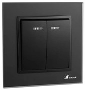 Intrerupator Dublu Smack,Rama Sticla,10A,IP20,Sf8102 fkb