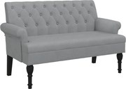 vidaXL Bancă cu spătar, gri deschis, 120x62x75,5 cm, textil