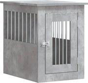 vidaXL Ladă pentru câini, gri beton, 45x62x59 cm, lemn prelucrat