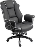 Vinsetto Fotoliu de Birou din Piele ecologica Neagra cu Inaltime Ajustabila, Spatar Rabatabil, Rotativ, 66.5x55x123-129cm