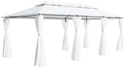 vidaXL Pavilion cu perdele, alb, 600 x 298 x 270 cm, 180g/m²