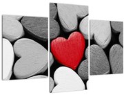 Tablou cu inimioare din lemn (90x60 cm)