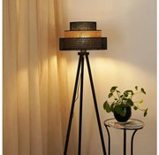 Brilagi - Lampă de podea DAKOTA LUNETA 1xE27/15W/230V negru/ratan