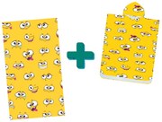 Set de plaja SMILE – prosop 100×180 cm si poncho 80×145 cm, galben