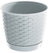 Jardinieră din plastic Ratolla Round, alb, diam. 16,5 cm, diam. 16,5 cm