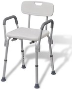 vidaXL Scaun pentru duș, alb, aluminiu