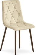Scaun Bucatarie/Dining Fido Picioare Finisaj Lemn Culoare Nuc, Catifea Bej