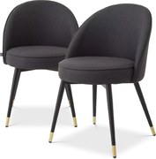 Set de 2 scaune design LUX Cooper, piele sintetica gri