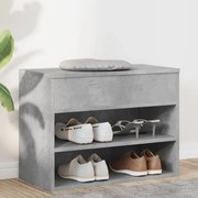 vidaXL Banchetă pantofar, gri beton, 60x30x45 cm, PAL