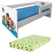 Pat 2-8 Ani pentru Copii Paw Patrol Blue P1L + Saltea Norisor 140x70x12 cm Pc-p-lux-paw-bl-p1l-70