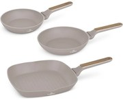 BerlingerHaus Set de tigăi cu suprafață din titan Taupe Nordic, 2+1 buc.