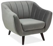 Fotoliu relax catifea Culoare Gri / Wenge , ELITE 1 VELVET