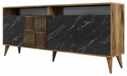Dulap Milan 2 Walnut and Black Marble