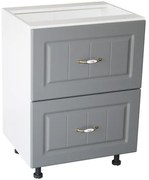 Corp inferior 60 cu 2 sertare metalice greutate Zebra MDF gri dungi