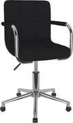 vidaXL Scaun de birou pivotant, negru, material textil